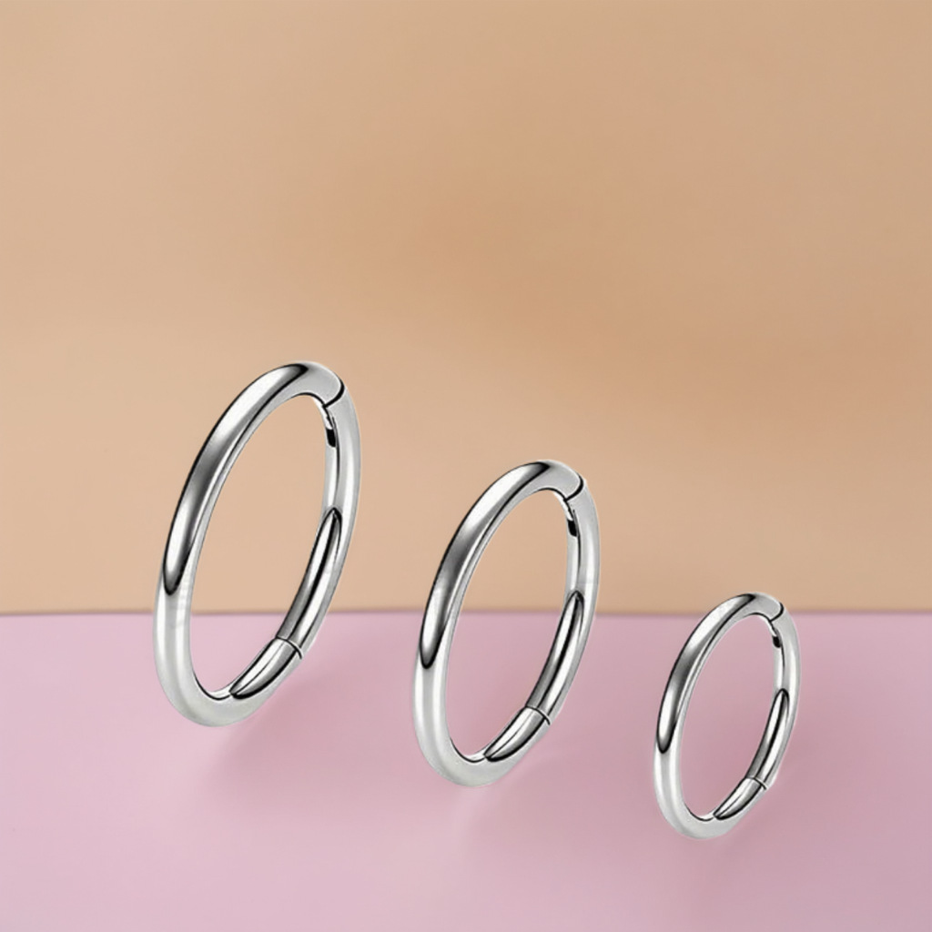 F136钛合金开口鼻环无缝素圈乳环多功能接口唇环简约耳环圈软骨环