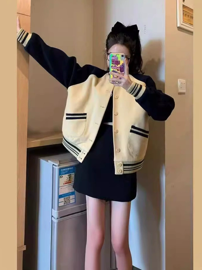 Tide, thin baseball uniform, jacket, sweatshirt, Korean style
