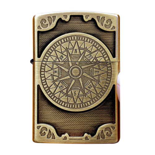 Zorro Kerosene Lighter Men's ZY-046 Compass Bronze ZY-047 Bronze Double-Sided Tang Grass Smoking Set Manufacturer Wholesale