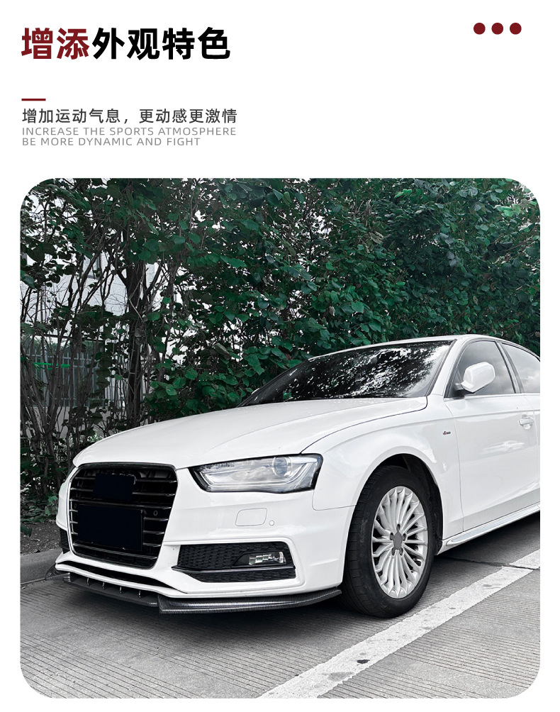Front Lip Spoiler for Audi A4 B8.5 A5 8T 2013-2016