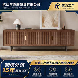 侘寂风格实木电视架小户型现代简约落地柜轻奢客厅家用储物柜收纳