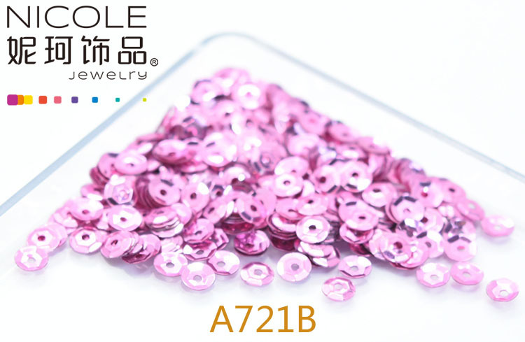 Austria importó lentejuelas 4mm cóncavo bordado francés Glitter Ropa Accesorios 10g Pack