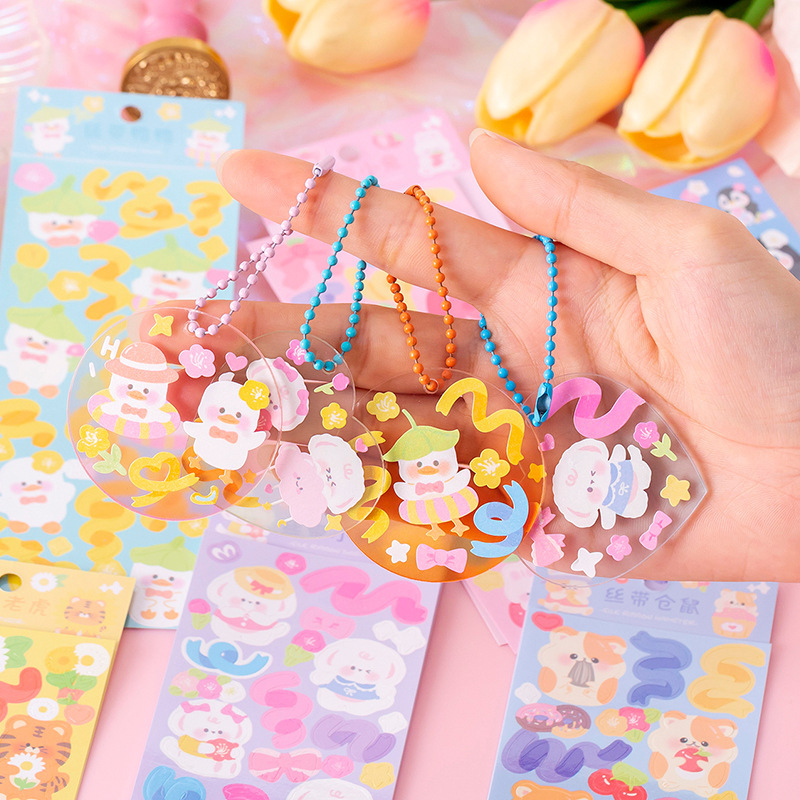 Cinta para mascotas serie flash fino tarjeta Goo pegatinas DIY impermeable animal de dibujos animados PVC mano cuenta Material papelería pegatinas