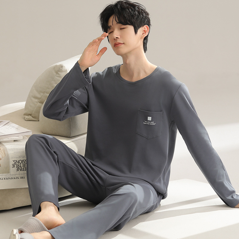 Y6834 순면 남성용 라운드넥 긴소매