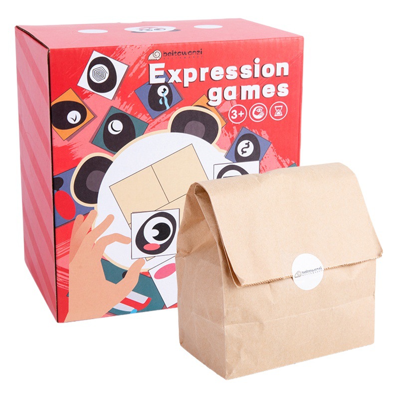 Educación temprana para niños Panda expresión facial cara cambiante bloques de construcción rompecabezas tridimensional bloques de construcción batalla cubo a juego juguetes de madera image 1
