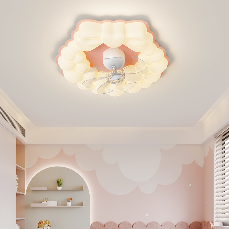 Lámpara de dormitorio, nueva nube, sacudiendo la cabeza, lámpara de ventilador, habitación para niños, espectro completo, protección ocular, ventilador inteligente, lámpara de techo integrada