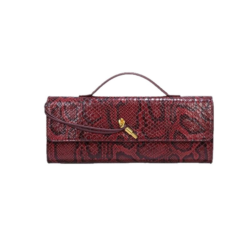 Amazon Best-Seller Snakeskin Hand-Woven Bag, Fashionable Luxury Niche Evening Baguette Shoulder Bag For Women - Thumbnail 5