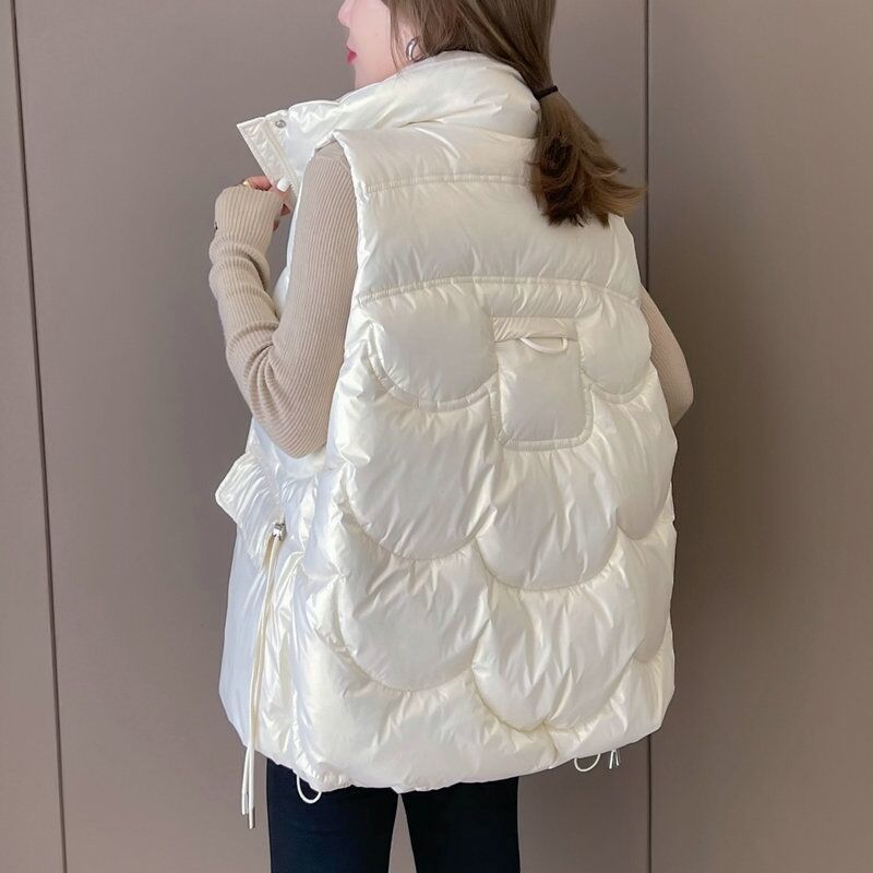 Chaleco de mujer para invierno, chaleco acolchado con cordón_voghion.com