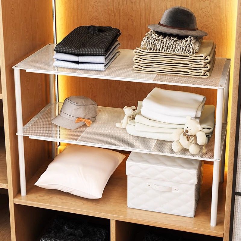 Retractable Cabinet Layered Shelf Wardrobe Partition Inner Partition Dormitory Wardrobe Partition Storage Rack Clothes