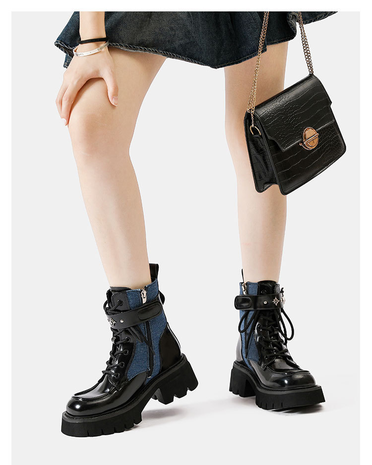 2024 Ősz/Tél Új Liquid Butterfly Martin Talpú Könnyű Knight Rövidnadrág Női Vastag Sarkú Farmer Bőr Csizma_voghion.com