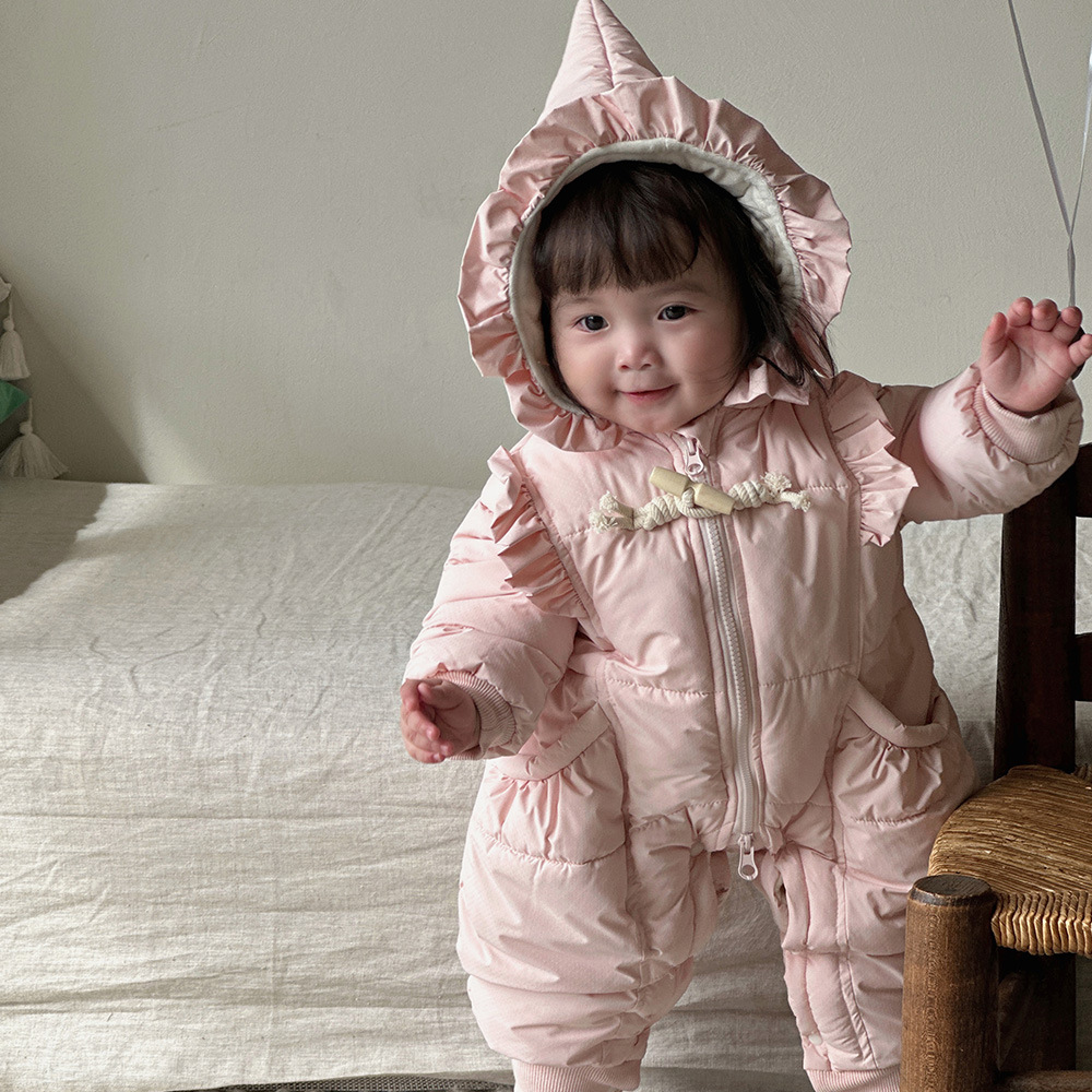 Ropa de invierno para recién nacidos más mono acolchado de terciopelo, chaqueta de algodón cálida gruesa para bebé