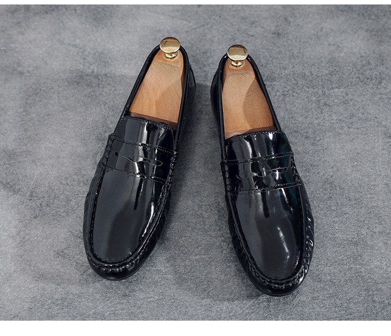 Bean shoes men soft soles all business bright casual shoes men's loafers_vogvips.com
