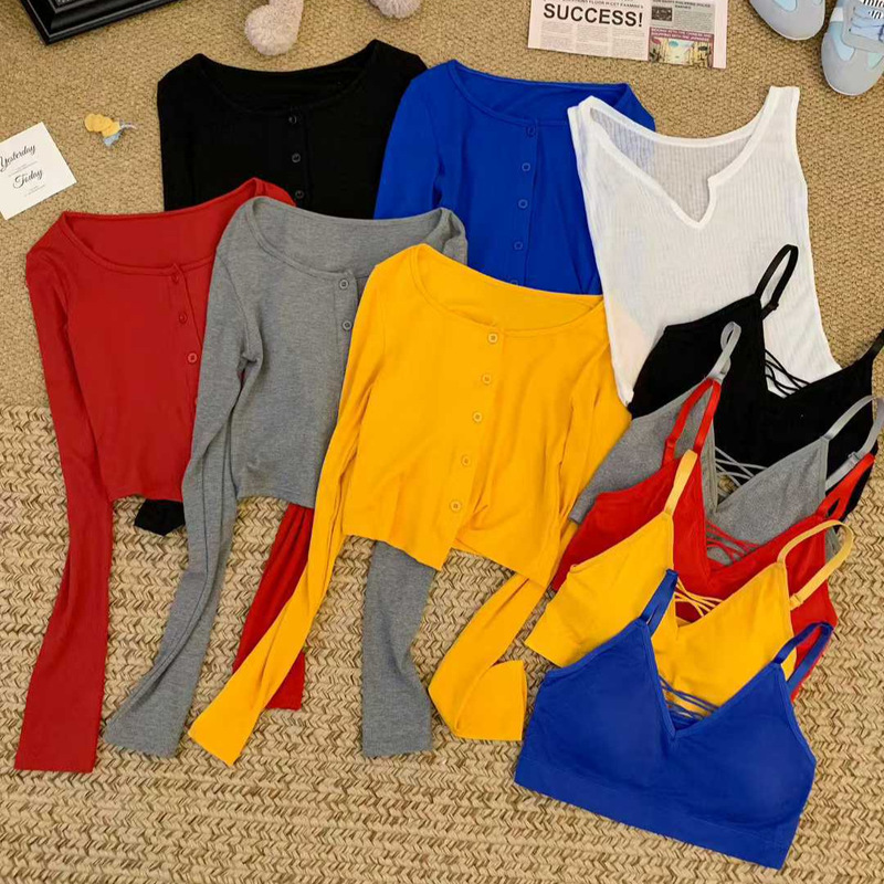 963 # Pure Desire Mature Style New Versatile Round Neck Cardigan Long Sleeve Short Women's Button Design Slim Fit Top 963 # Pure Desire Mature Style New Versatile Round Neck Cardigan Long Sleeve Short Women's Button Design Slim Fit Top