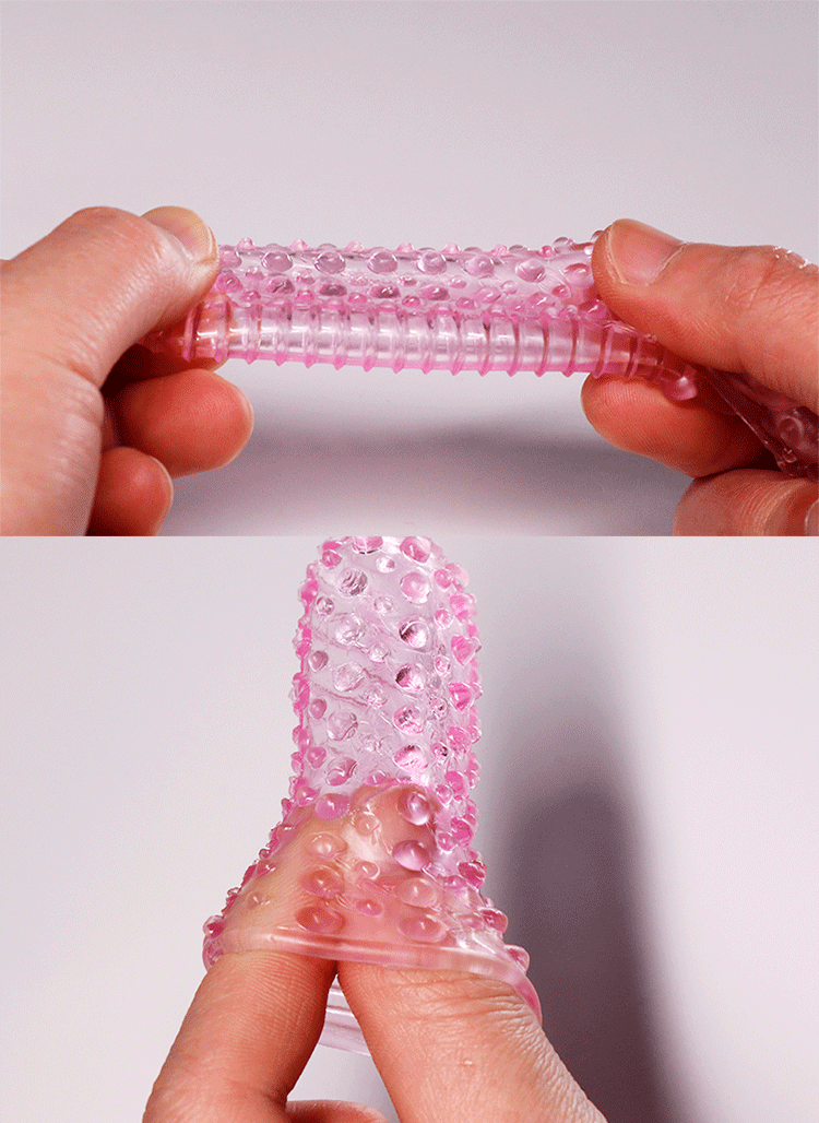 Jiuai Wolf Tooth TPE Finger Cots Transparent Adult Masturbation Aid — detail image 5