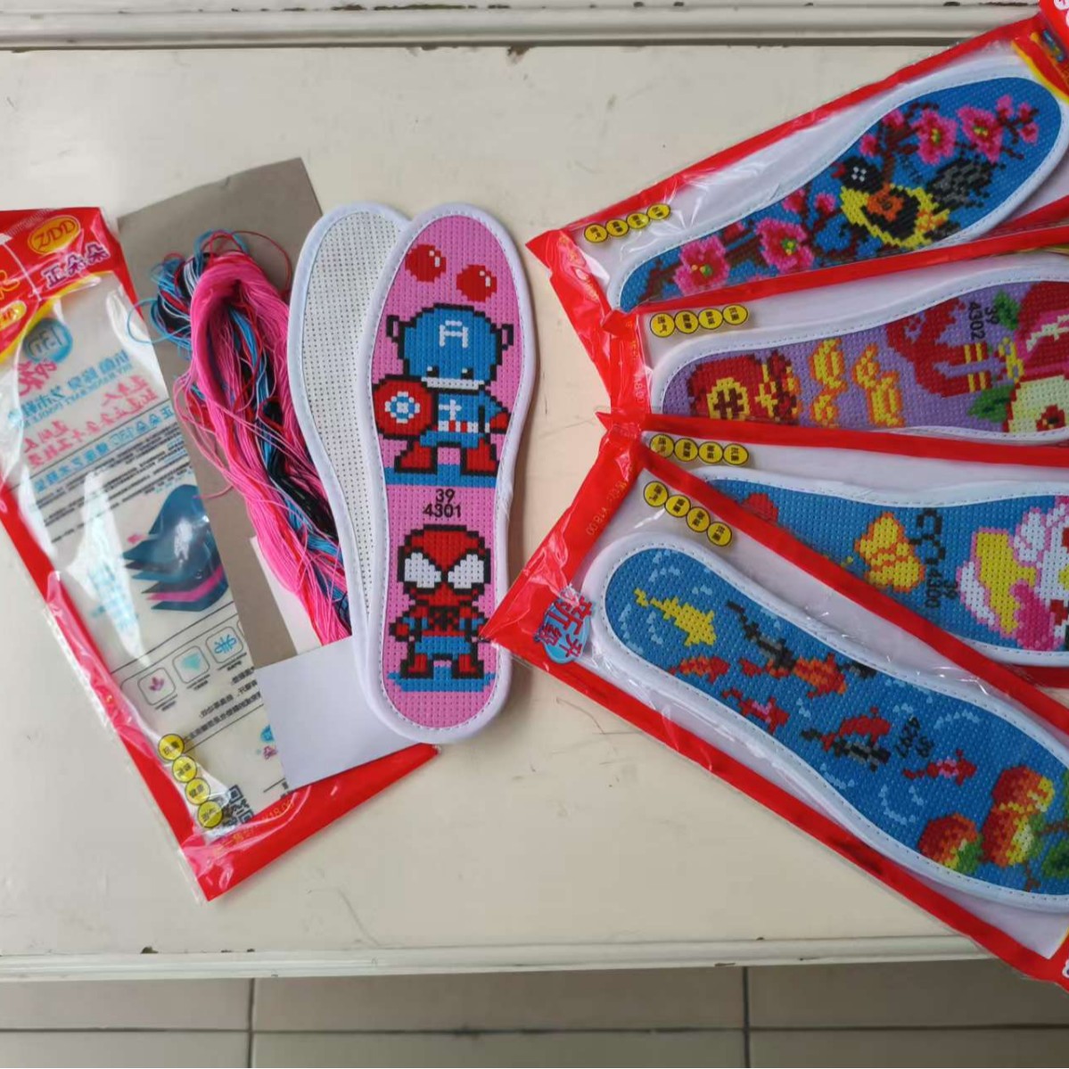 厂家包邮15D印花正朵朵 原兰朵10D升级款 加厚透气十字绣针孔鞋垫