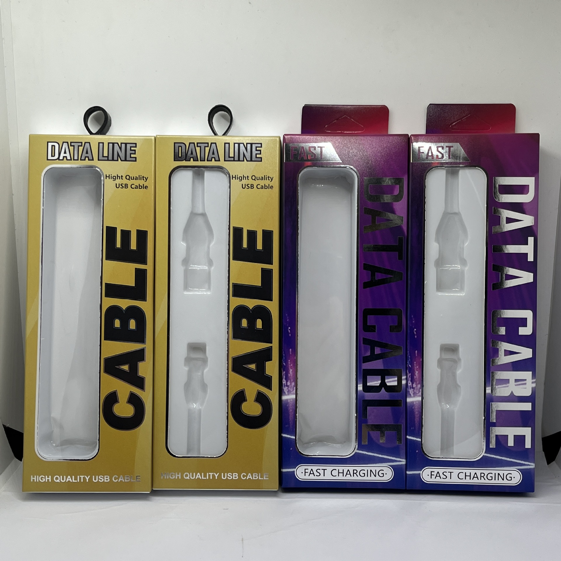 现货适用于苹果安卓TYPE-C数据线包装盒通用中性多款数据线包装盒