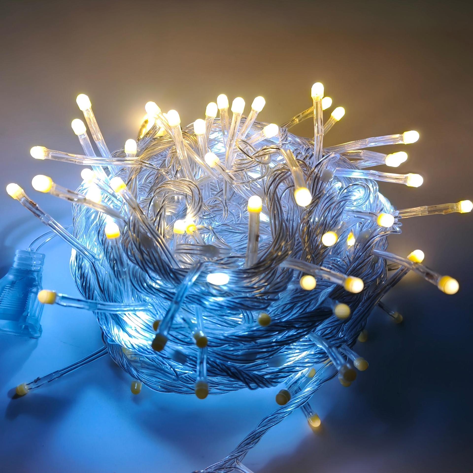 LED al por mayor flujo explosivo de agua línea de parpadeo estrella estrella de luz string brillante decoración impermeable de Navidad diseño de atmósfera de luz de color