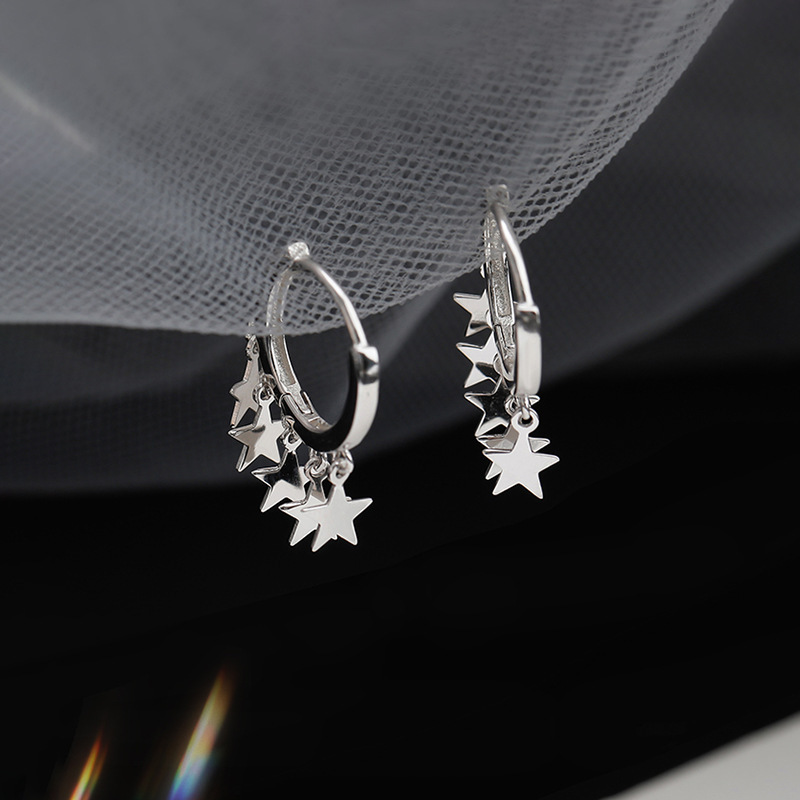 Five-pointed Star Hoop Earrings  New Fashion Ear Ring Women's Fashion Temperament Korean Short Ear Clip All-match Ear Studs display picture 9