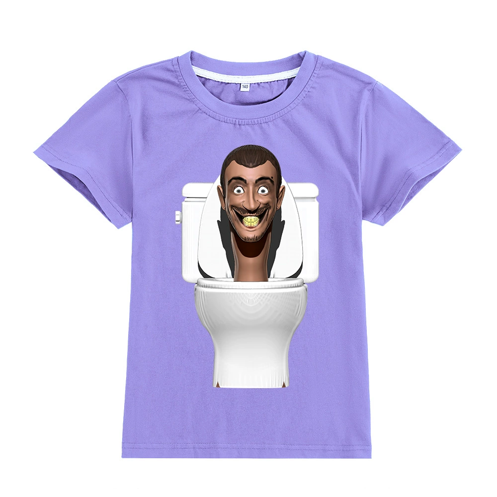 Футболка с коротким рукавом для детей и взрослых «SKIBIDI Toilet Man» с принтом телевизионного мужчины-туалета A942