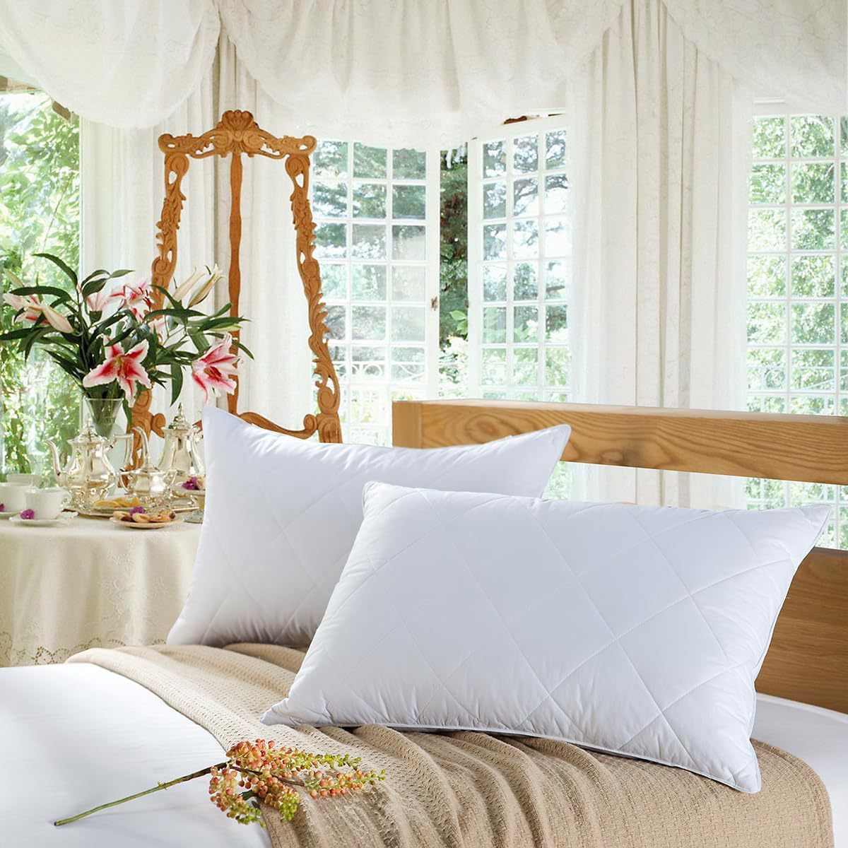 Suministro directo de fábrica almohada de algodón blanco almohada núcleo par Amazon transfronterizo