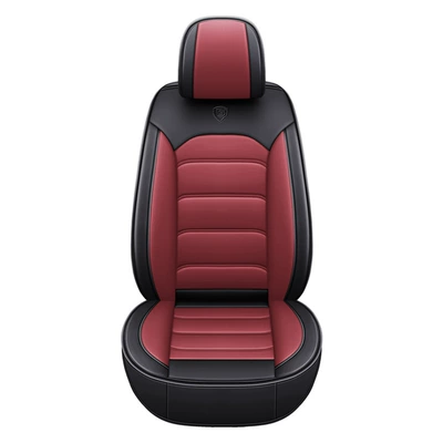 Napa Leather All-Season Car Seat Seat cushion, seat cover - black-and-red-single-seat