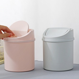 Creative Small Desktop Trash Can Kitchen Living Room Flip Cover Sundries Storage Mini Plastic Barrel Trash Can