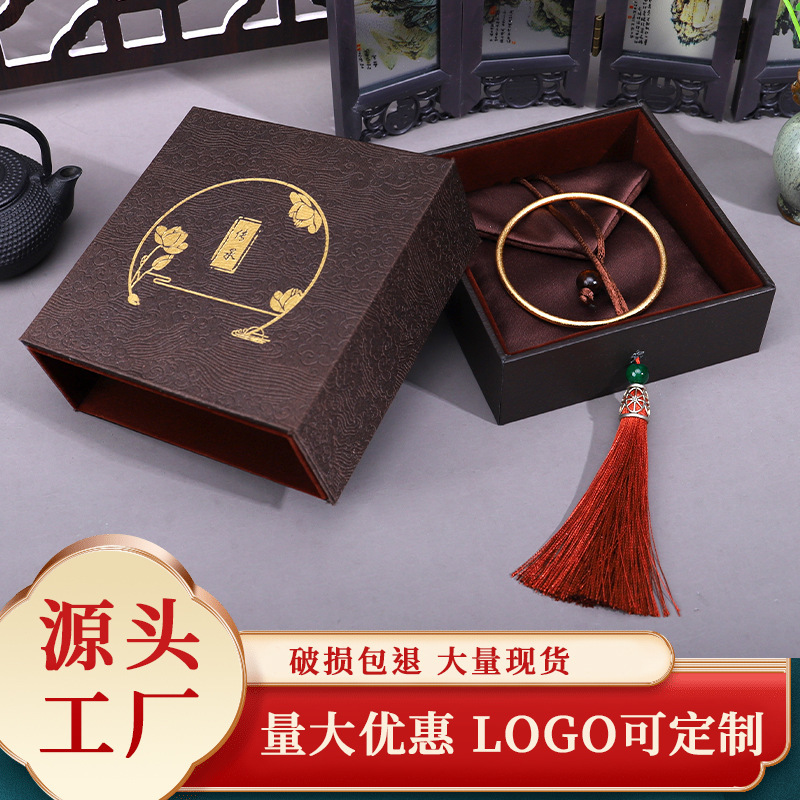 Ancient French gold jewelry box inheritance bracelet box jewelry beads drawer box gold bracelet jewelry packaging box