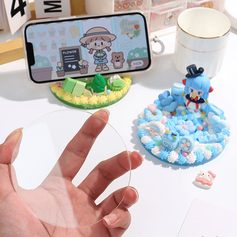 亚克力型激光手工圆形异形批发透明打孔云朵diy切割加工