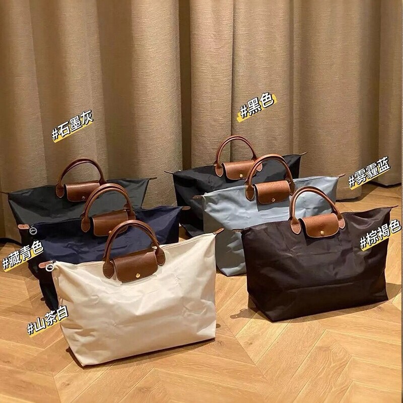 Falong Bag Portable Travel Bag Nylon Waterproof Dumpling Bag with Leather Large Capacity Luggage Bag Single Shoulder Crossbody Bag Falong Bag Portable Travel Bag Nylon Waterproof Dumpling Bag with Leather Large Capacity Luggage Bag Single Shoulder Crossbody Bag