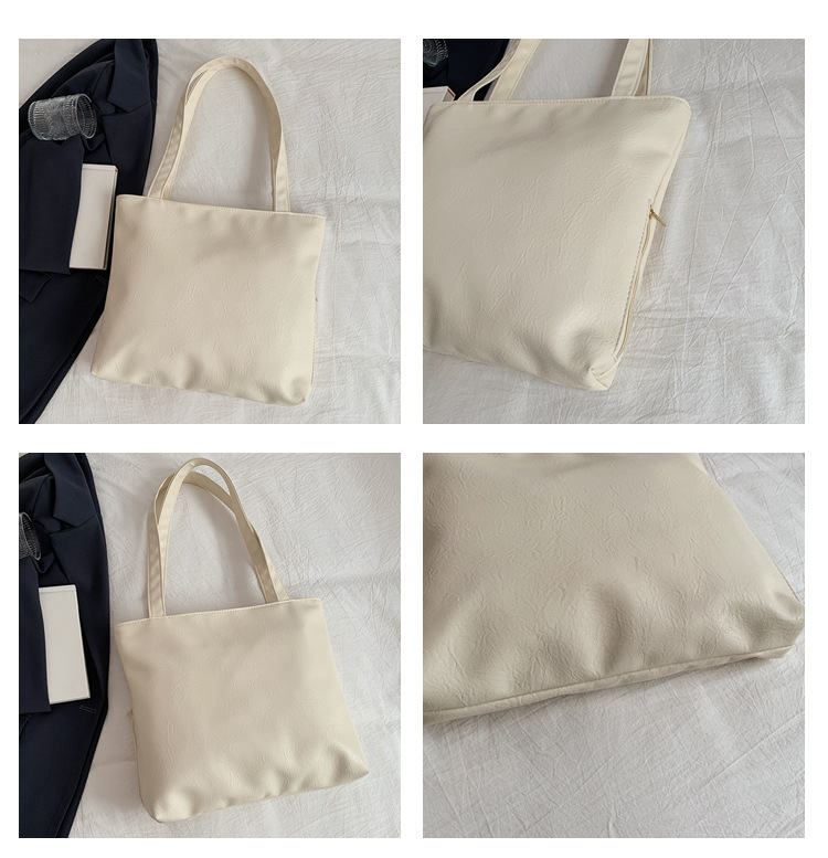 Retro large-capacity tote bag for women, 2024 new style fashionable portable commuting bag for going out, single-shoulder bag for students' classes undefined