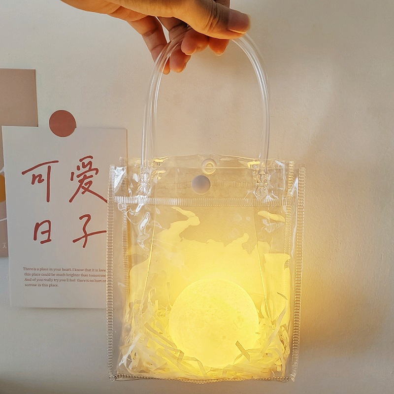 달 램프-*6.5CM+투명 선물 가방/라피아
