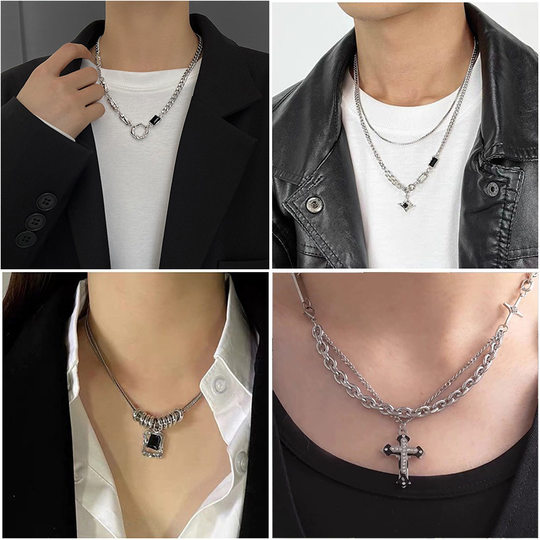 Necklace Men's Titanium Steel Color-free Simple All-match Jewelry Women's Woolen Chain New Fashion Personalized Hot Hip-hop Accessories