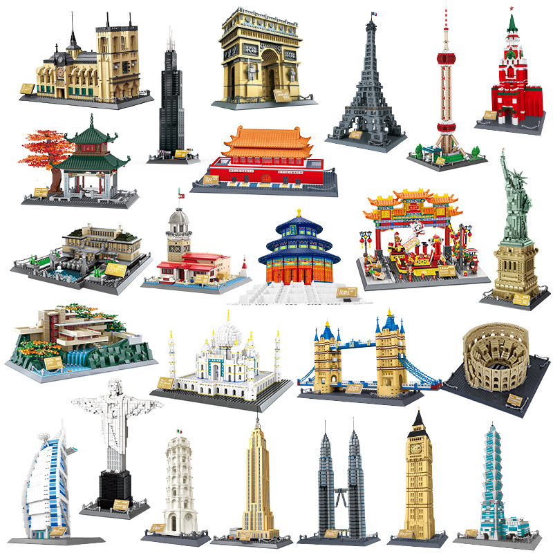 Wange World Architecture series compatible con Lego pequeñas partículas Tiananmen modelo de construcción rompecabezas ensamblar bloques Juguetes