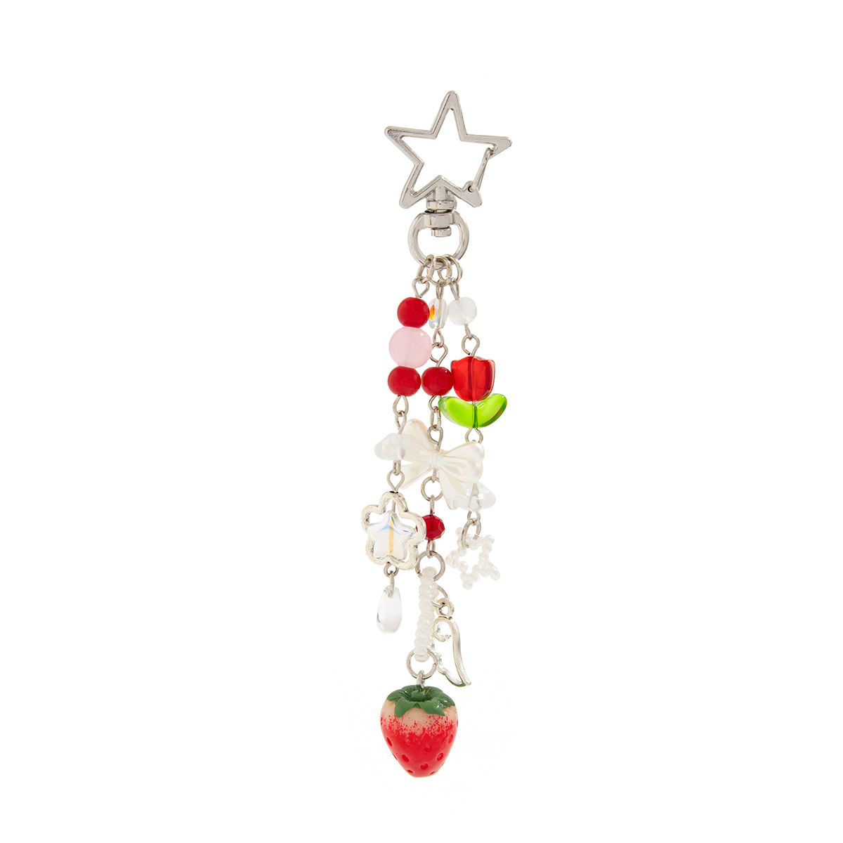 12g Weight Bag Pendant, Keychain Classification 1 Piece Quantity Daily Occasion Alloy Material Fruit, Strawberry Pattern Women's Gender Cute, Pastoral Style Cute Pastoral Fruit Strawberry Arylic Alloy Women's Bag Pendant Keychain 34