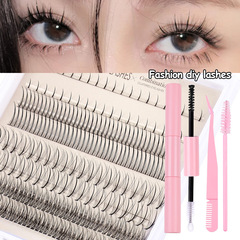 跨境單簇假睫毛混裝仿真濃密DIY眼睫毛分段式嫁接假睫毛批發