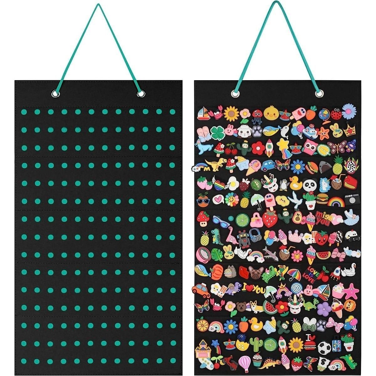壁挂式卡通胸别针展示挂袋金属徽章储物袋儿童耳饰毛毡收纳袋批发