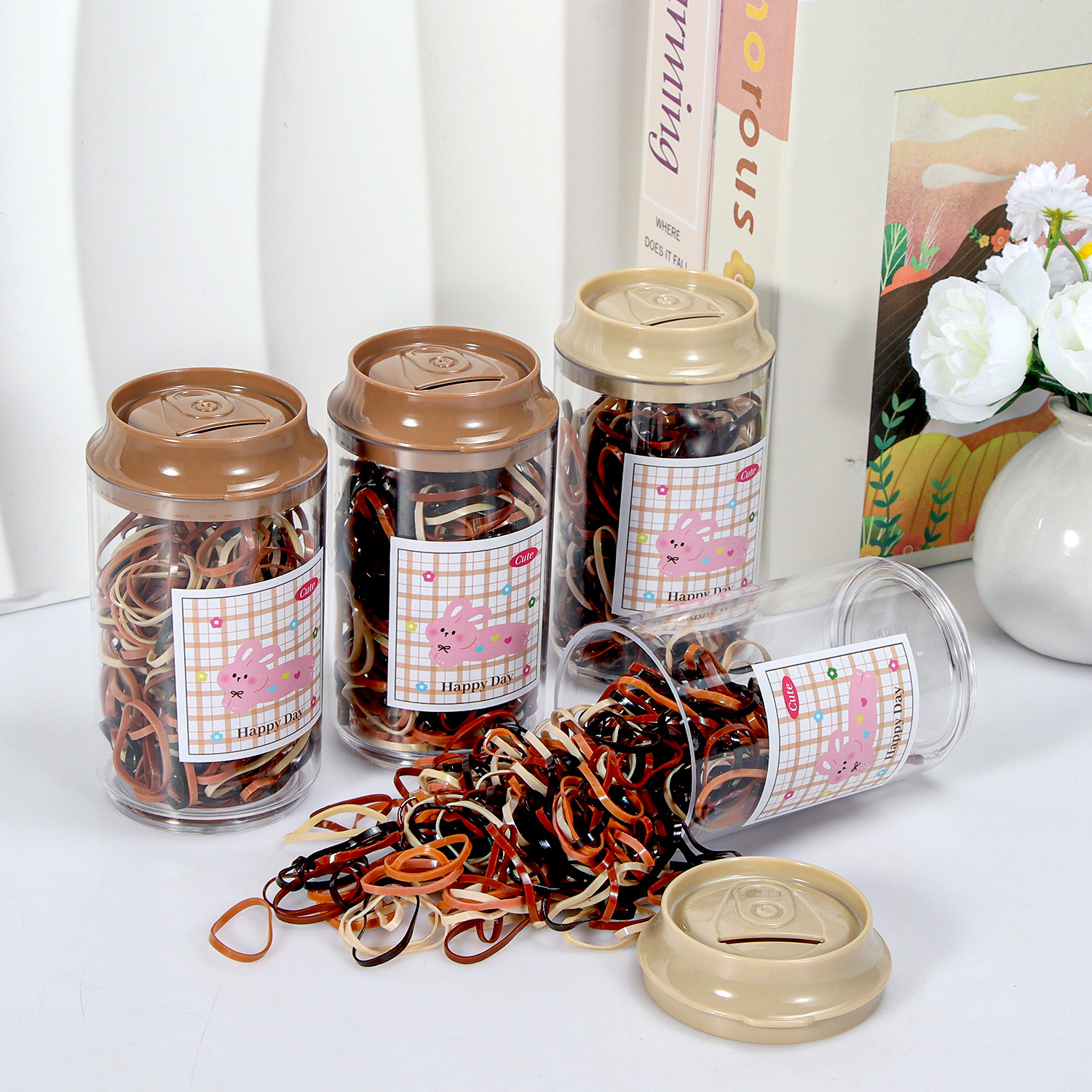 Banda de goma negra para niños, alto valor elástico, duradero, lazo para el cabello, no daña el cabello, anillo para el cabello de goma, accesorios para la cuerda para la cabeza, puesto