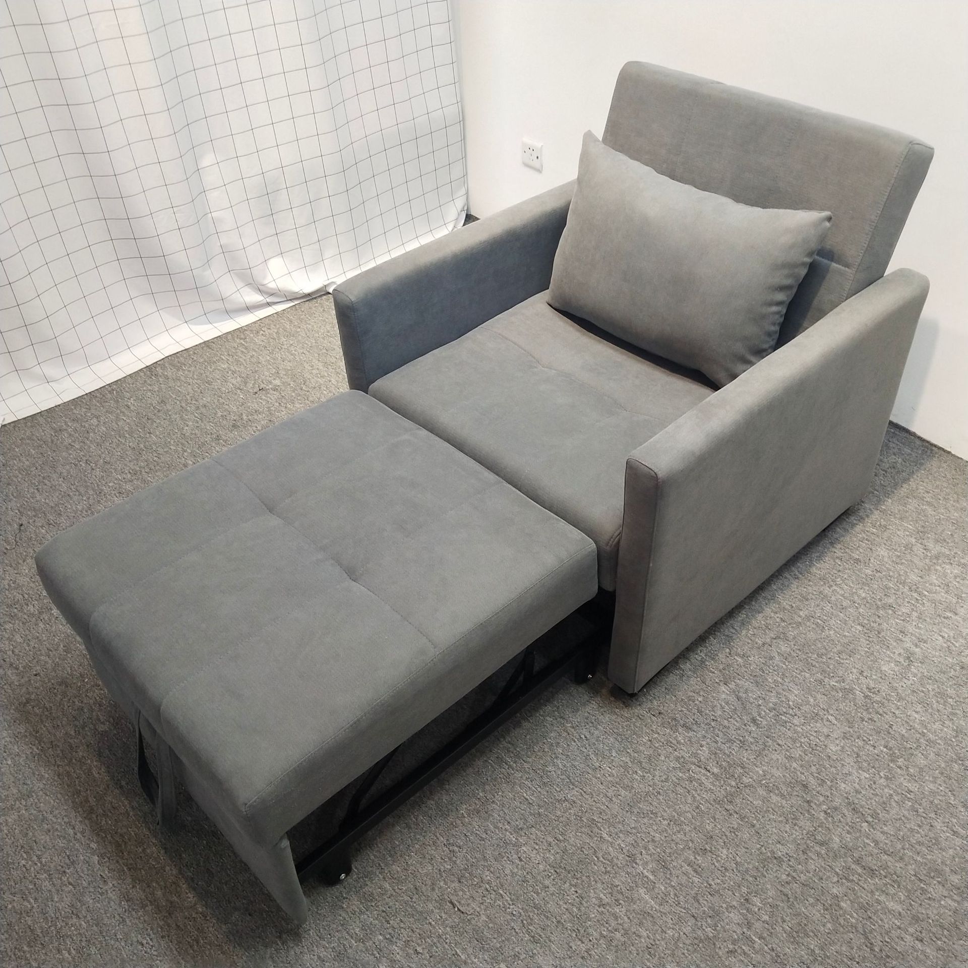 Sofá plegable para una persona doble balcón pequeño sala de estar desmontable cama de tela imitación de algodón lino pequeño sofá