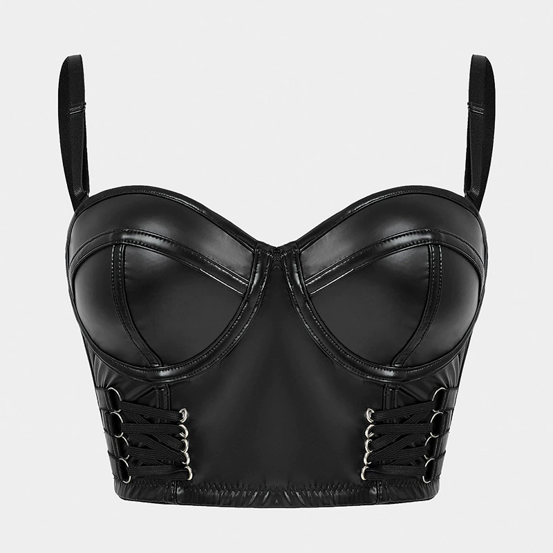 Новый стиль, без бретелек, с ремешком на спине, на пуговицах, женское сексуальное нижнее белье, черные короткие корректирующее белье из искусственной кожи, подтяжки для женщин
