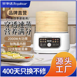 荣事达双层电蒸锅竹韵钛锅蒸煮涮煎炒炖多功能锅速热家用早餐火锅