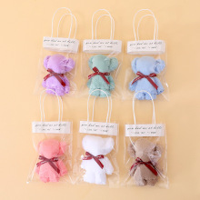 跨境高密珊瑚绒小熊方巾伴手礼创意礼品造型可爱结婚公司年会毛巾