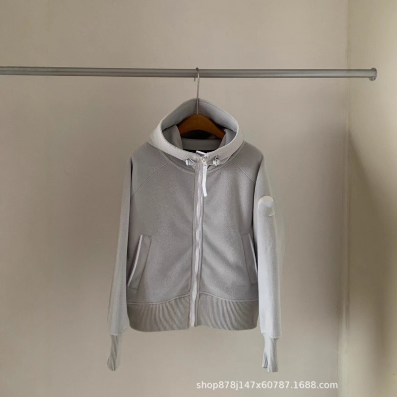 Big Goose Women's down Jacket Wool Fleece Bomber Hooded Jacket Autumn and Winter Classic Warm Lamb Wool Trendy Jacket