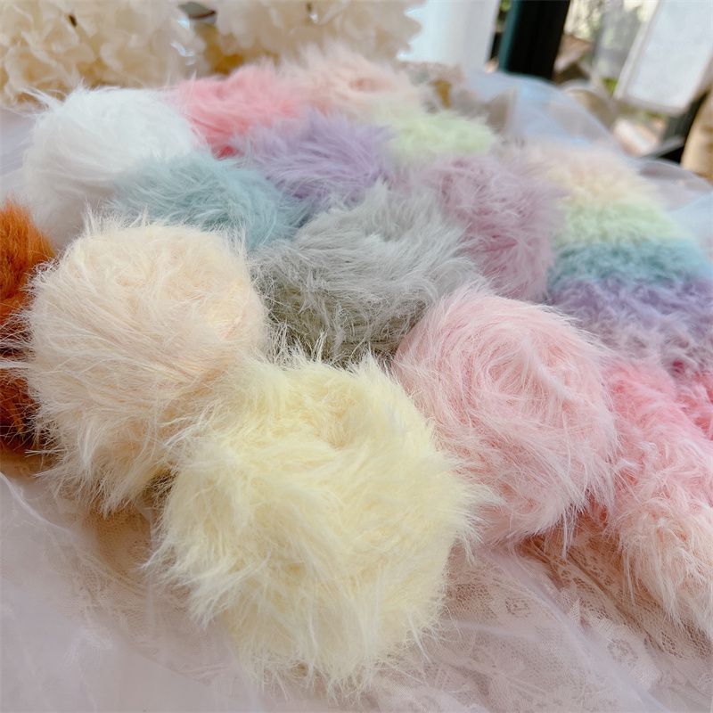 Factory wholesale mink wool ball hand-woven hand mixed thread imitation mink diy bag scarf crochet material bag Factory wholesale mink wool ball hand-woven hand mixed thread imitation mink diy bag scarf crochet material bag