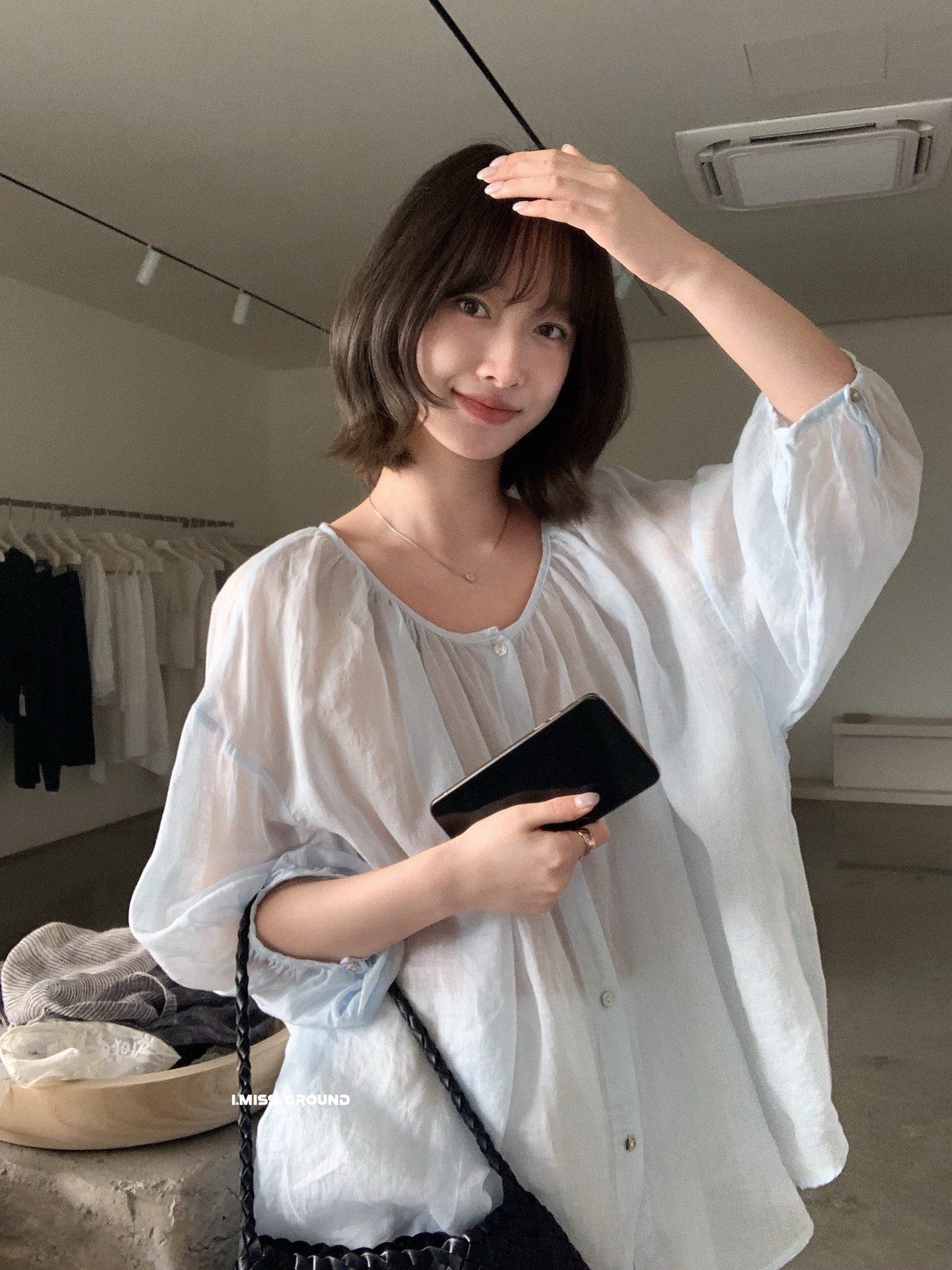 Áo sơ mi nữ linen tay lỡ phong cách Pháp i miss 2026 — xanh đậm, màu trắng, Bột cam, Vàng nhạtcolor chi tiết 18