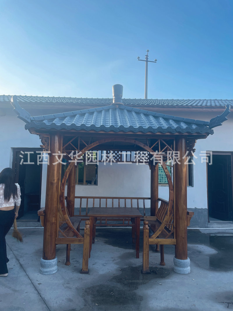 2四角树脂瓦凉亭