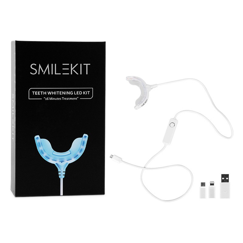Smilekit alambre luz traje hogar dientes blanqueamiento traje USB carga diente belleza instrumento