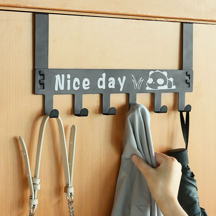 Punch-free Door Back Hook Storage Rack Wall Hanger Bathroom Nail-free Door Back-type Clothes Hanger Coat Hook