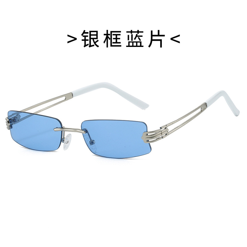 新款时尚无框金属墨镜女高智感御姐风高级感防紫外线太阳镜20521|undefined