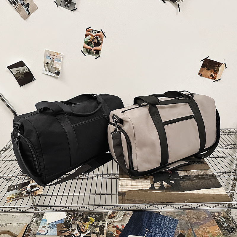 Bolsa de ejercicios transfronterizos con logotipo de impresión, bolsa de viaje de gran capacidad, bolsa deportiva de almacenamiento de zapatos independiente, bolsa de viaje