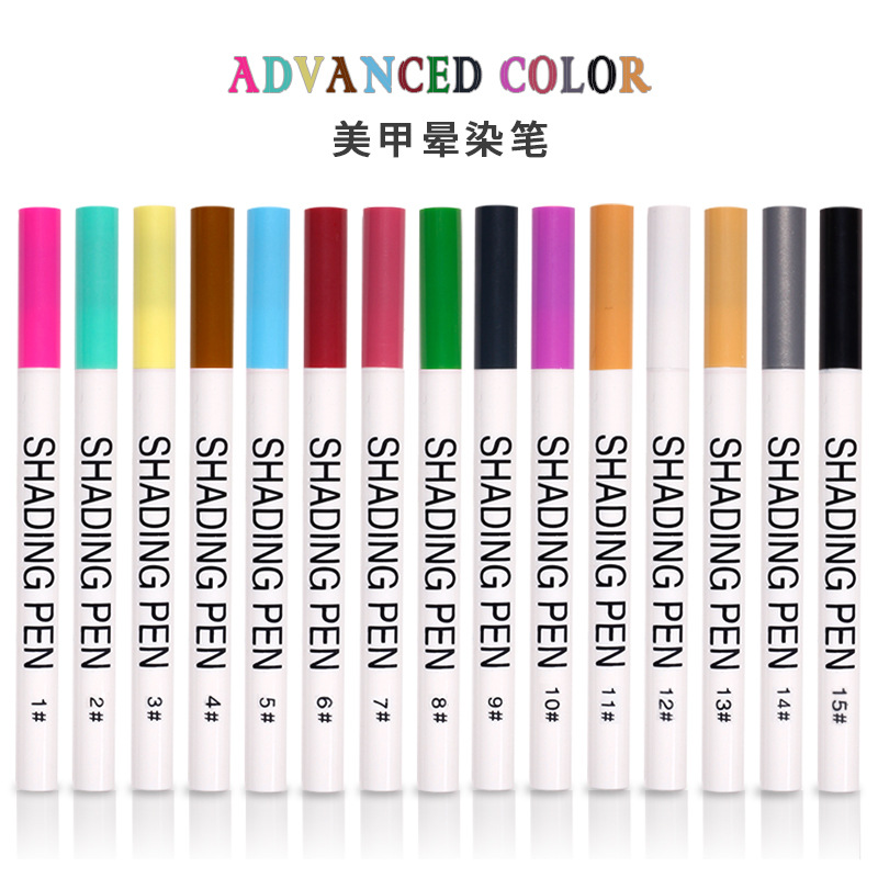 2022 nuevo estilo manicura mancha líquido tinta humo color vidrio burbuja armadura mármol gradiente mancha pincel 15 colores